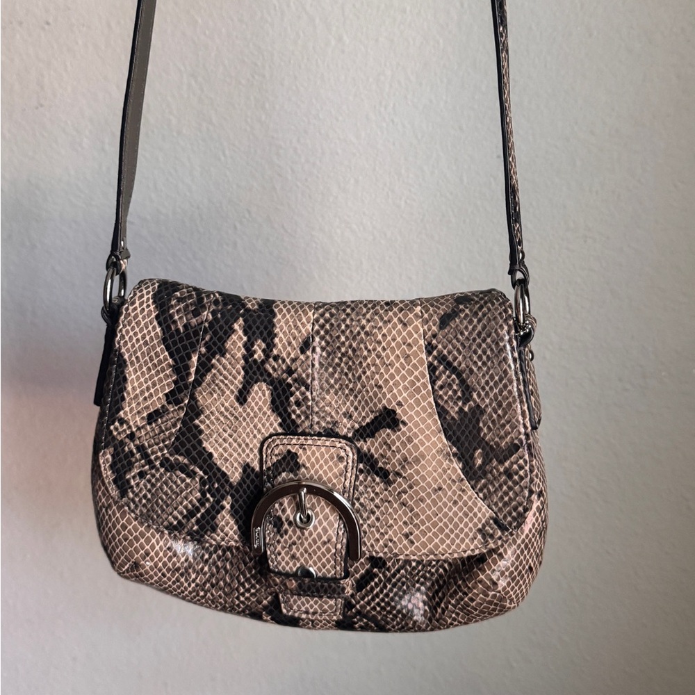 Snakeskin Pattern Crossbody Bag Coach